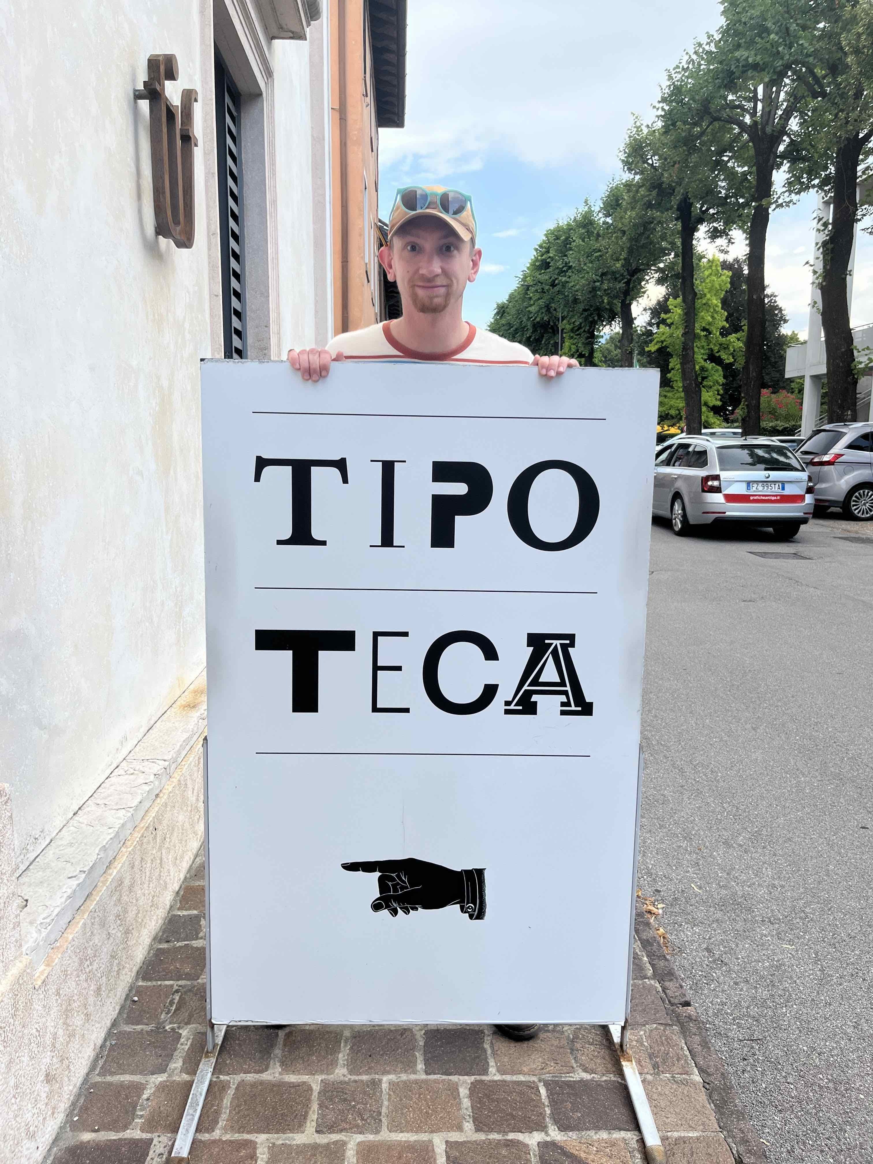 Matt holmes at tipoteca italiana sign